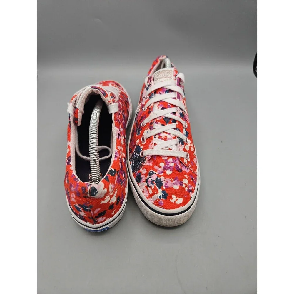 Keds  Women's Dream Foam Floral Sneakers - Size 11 - Red Canvas Lace-Up Shoes